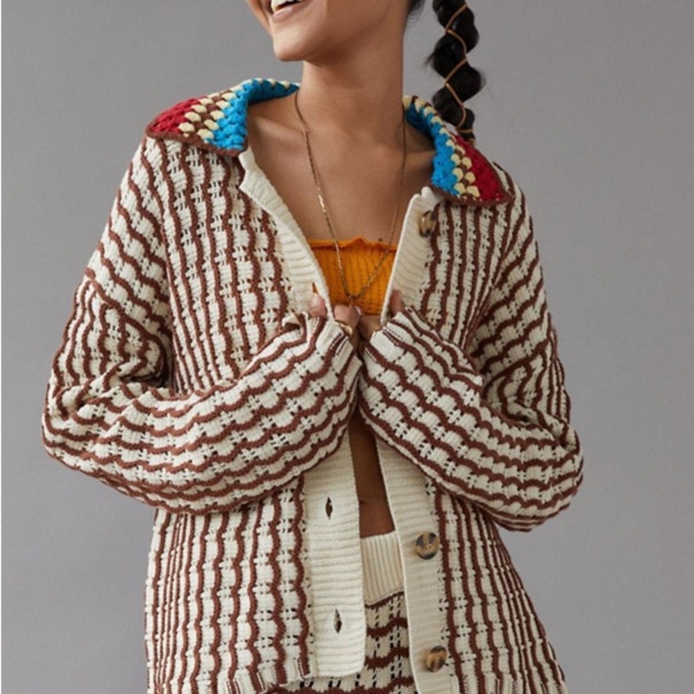 BDG Becca Crochet Multicolored Cardigan